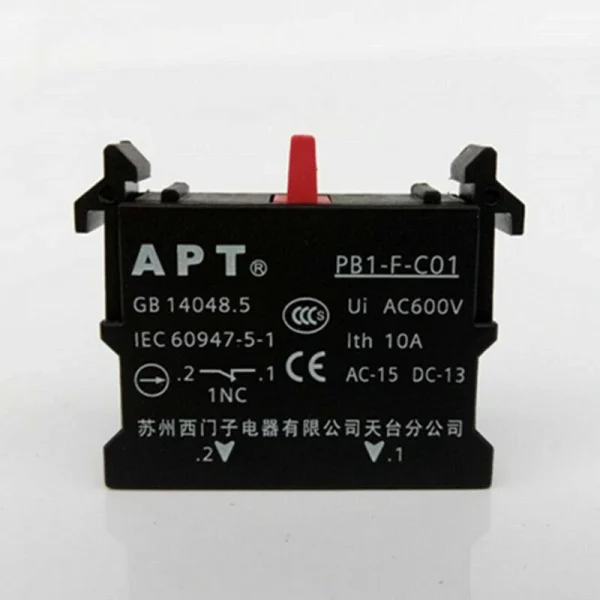 Nút nhấn Siemens APT PB1S, tiếp điểm phụ PB1-F-C01 (1NC)